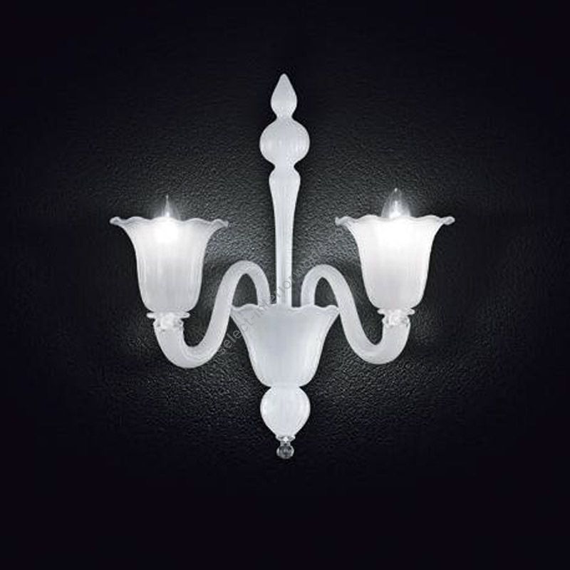 White Glass / 2 lights (cm.: 45 x 35 x 45 / inch.: 17.72" x 13.78" x 17.72")
