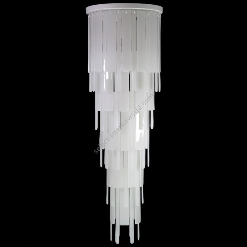 Lacquered White Finish / White Silk Glass