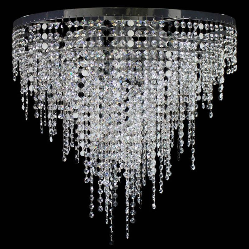 Chrome Finish / Cut Crystals and Coloured details / 6 lights (cm.: 60 x 60 x 60 / inch.: 23.62" x 23.62" x 23.62")