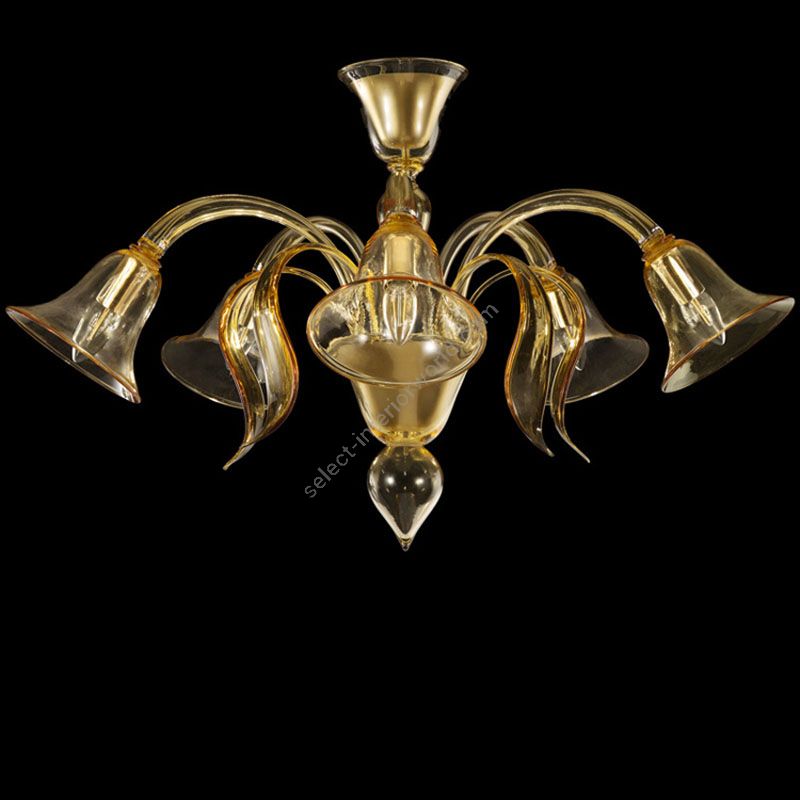 Acacia Glass / 5 lights (cm.: 55 x 90 x 90 / inch.: 21.66" x 35.43" x 35.43")