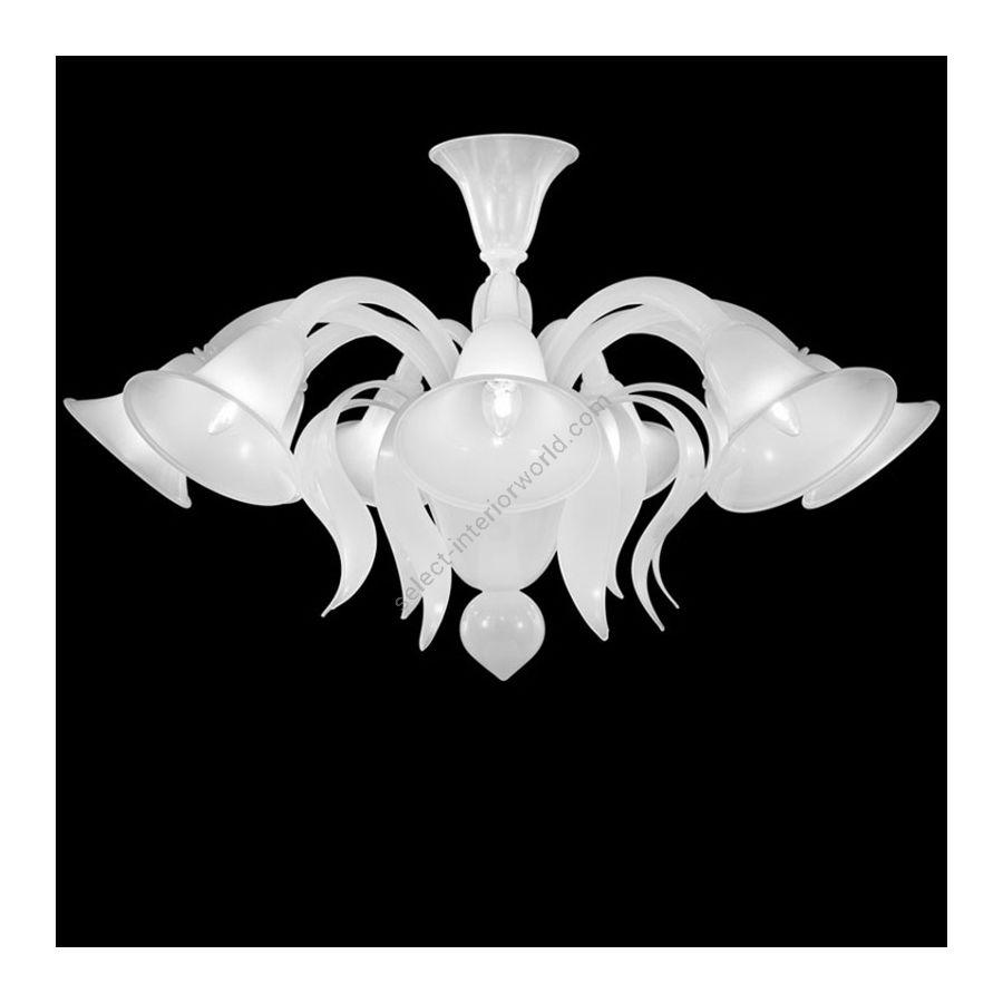 White Silk Glass / 9 lights (cm.: 60 x 100 x 100 / inch.: 23.62" x 39.37" x 39.37")