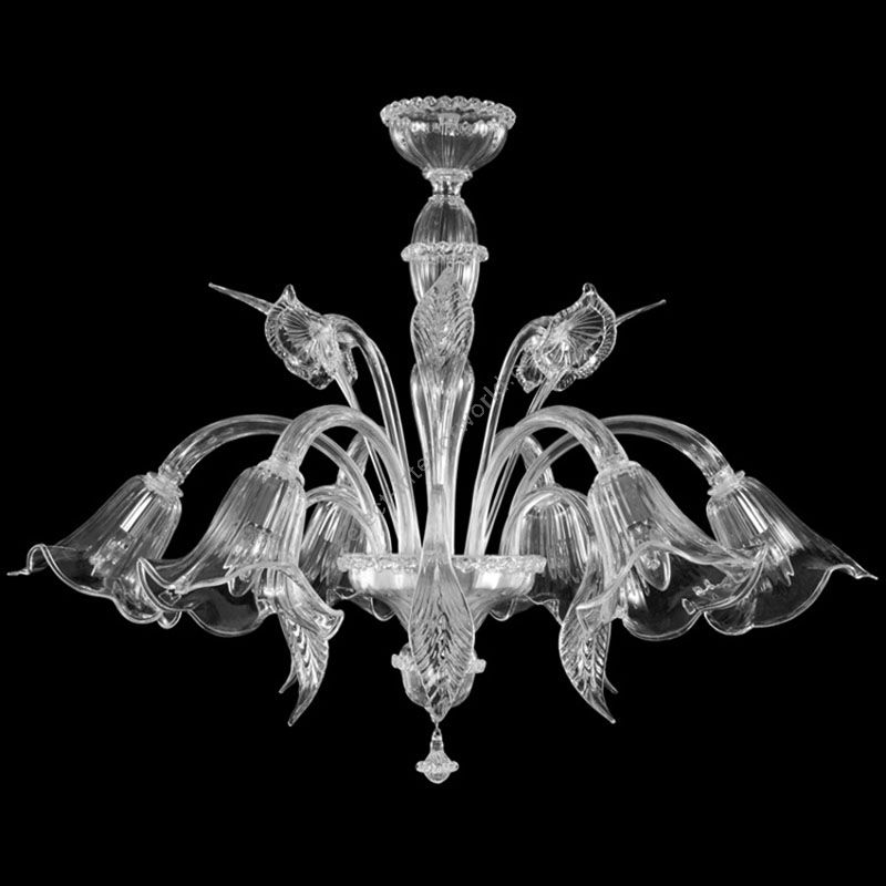 Clear Glass / 6 lights (cm.: 80 x 80 x 80 / inch.: 31.49" x 31.49" x 31.49")