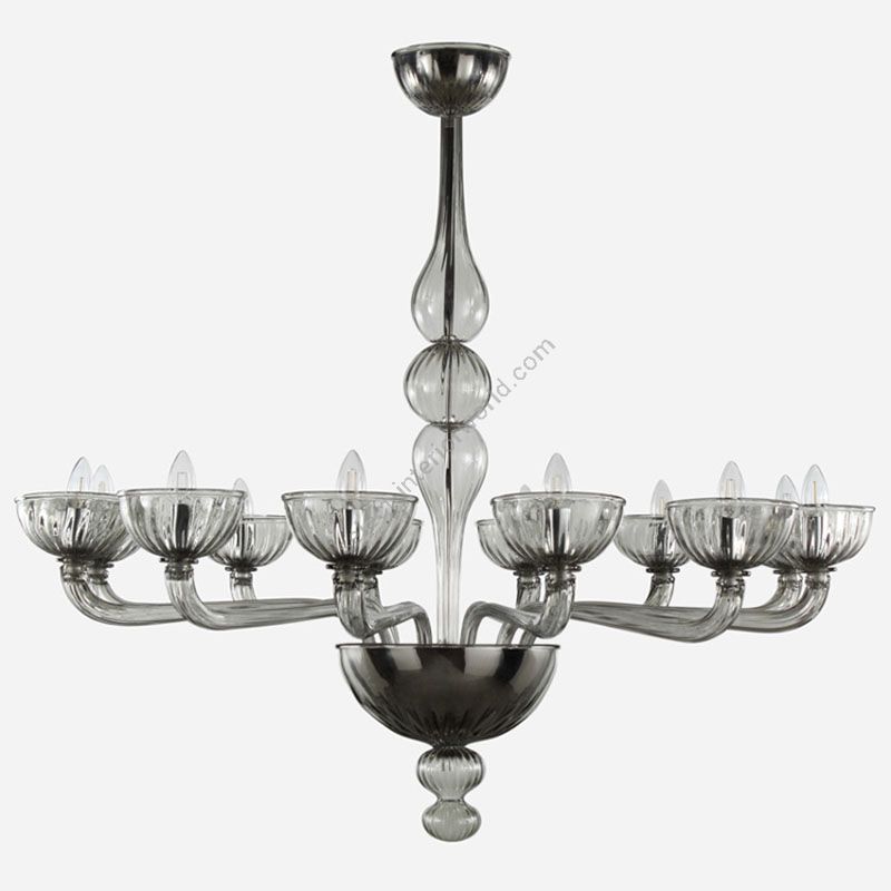 Gray Glass / 12 lights (cm.: 105 x 115 x 115 / inch.: 41.33" x 45.27" x 45.27")