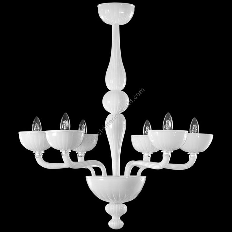 White Glass / 6 lights (cm.: 80 x 70 x 70 / inch.: 31.49" x 27.55" x 27.55")