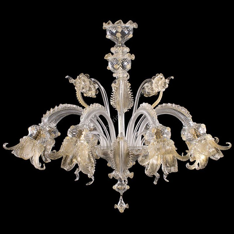 Clear with Gold Glass / 8 lights (cm.: 90 x 100 x 100 / inch.: 35.42" x 39.37" x 39.37")