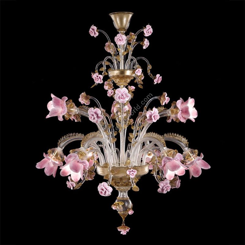 Clear, Gold, Rose and Vitreous paste Glass / 9 lights (cm.: 120 x 95 x 95 / inch.: 47.24" x 37.40" x 37.40")