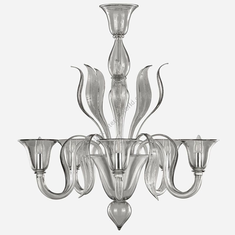 Smokey Grey Glass / 5 lights (cm.: 80 x 75 x 75 / inch.: 31.5" x 29.5" x 29.5")