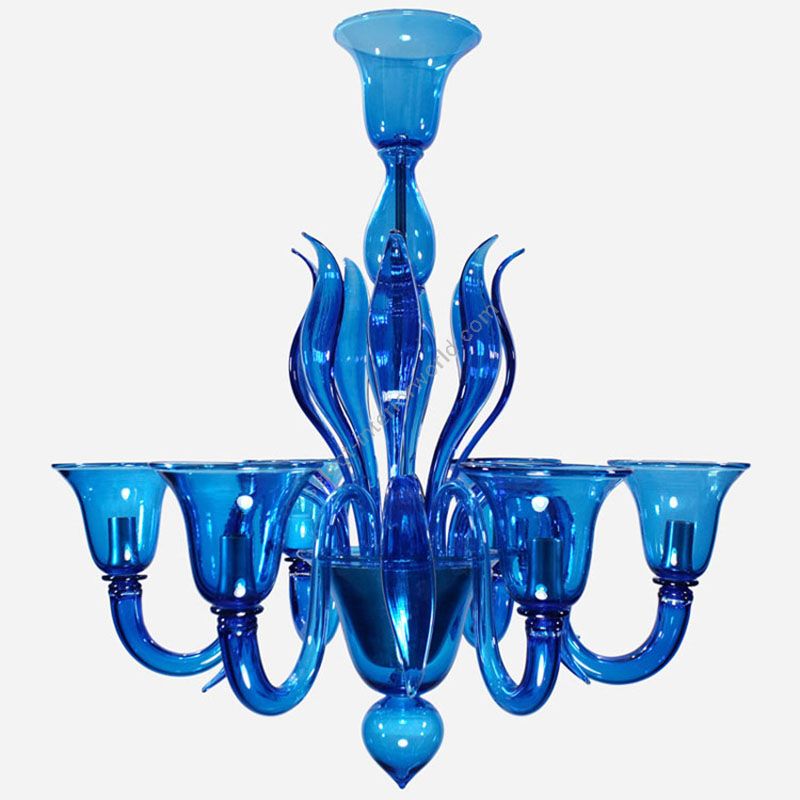 Ocean Blue Glass / 6 lights (cm.: 80 x 75 x 75 / inch.: 31.5" x 29.5" x 29.5")