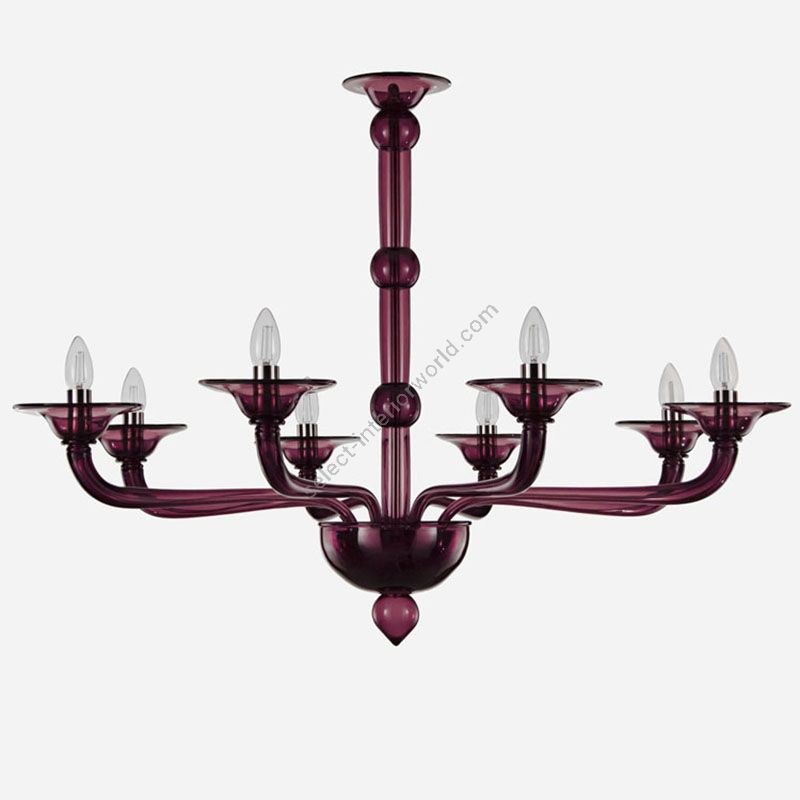 Plum Glass / 8 lights (cm.: 75 x 100 x 100 / inch.: 29.52" x 39.37" x 39.37")