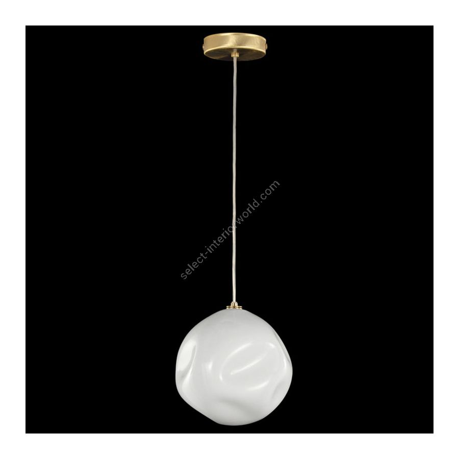 Gold Finish / White Glass