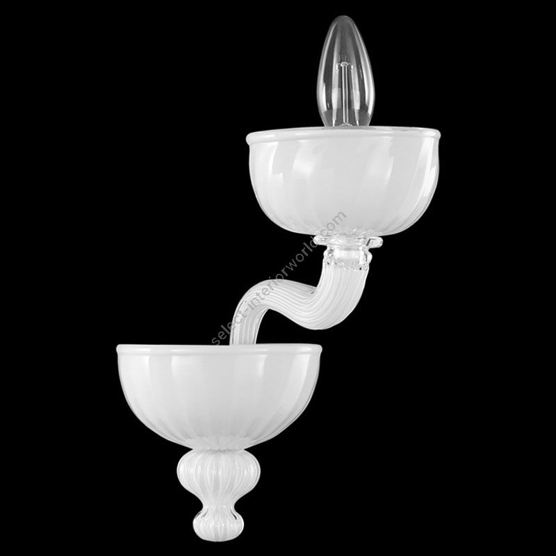 White Glass / 1 light (cm.: 25 x 15 x 25 / inch.: 9.84" x 5.91" x 9.84")