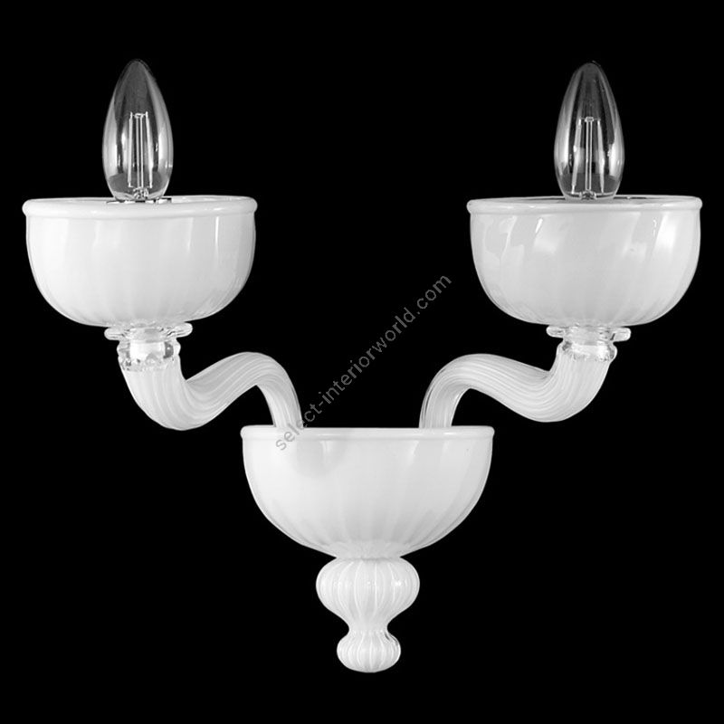 White Glass / 2 lights (cm.: 25 x 30 x 25 / inch.: 9.84" x 11.81" x 9.84")