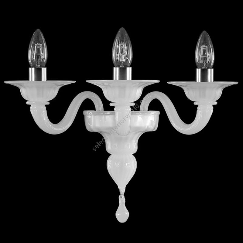 White Silk Glass / 3 lights (cm.: 25 x 40 x 30 / inch.: 9.84" x 15.74" x 11.81")