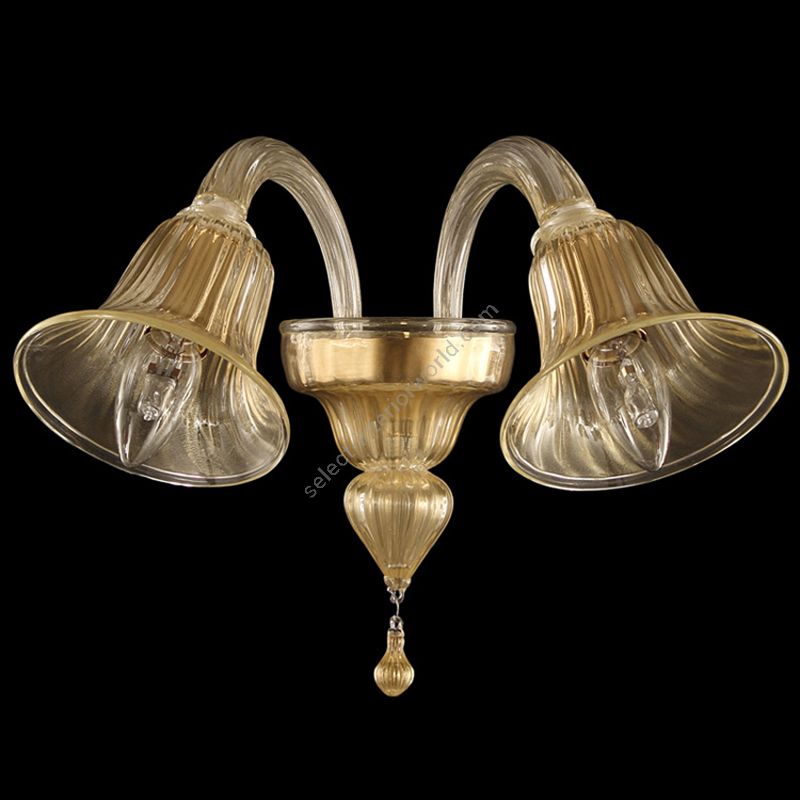 Gold Glass / 2 lights (cm.: 30 x 35 x 30 / inch.: 11.81" x 13.78" x 11.81")