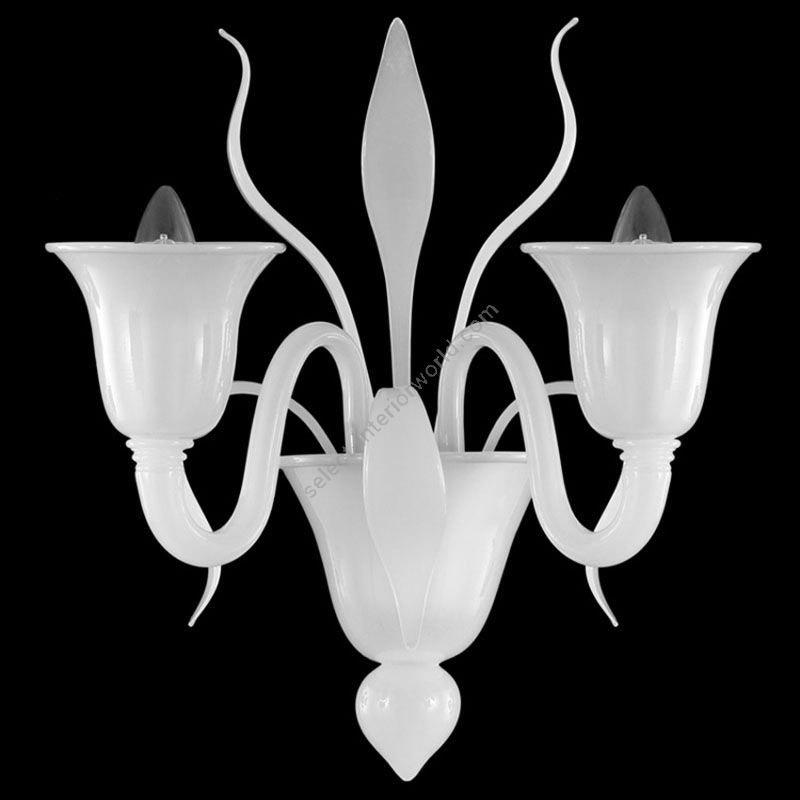 White Silk Glass / 2 lights (cm.: 40 x 35 x 40 / inch.: 15.75" x 13.78" x 15.75")