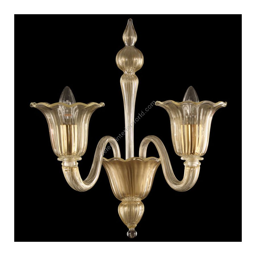 Gold Glass / 2 lights (cm.: 45 x 35 x 45 / inch.: 17.72" x 13.78" x 17.72")
