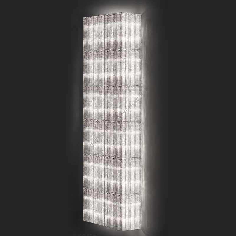 Overlap clear glass, 12 E27x60W max - 12 lights (cm.: 179 x 45 x 20 / inch.: 84.6" x 17.7" x 25.6") number