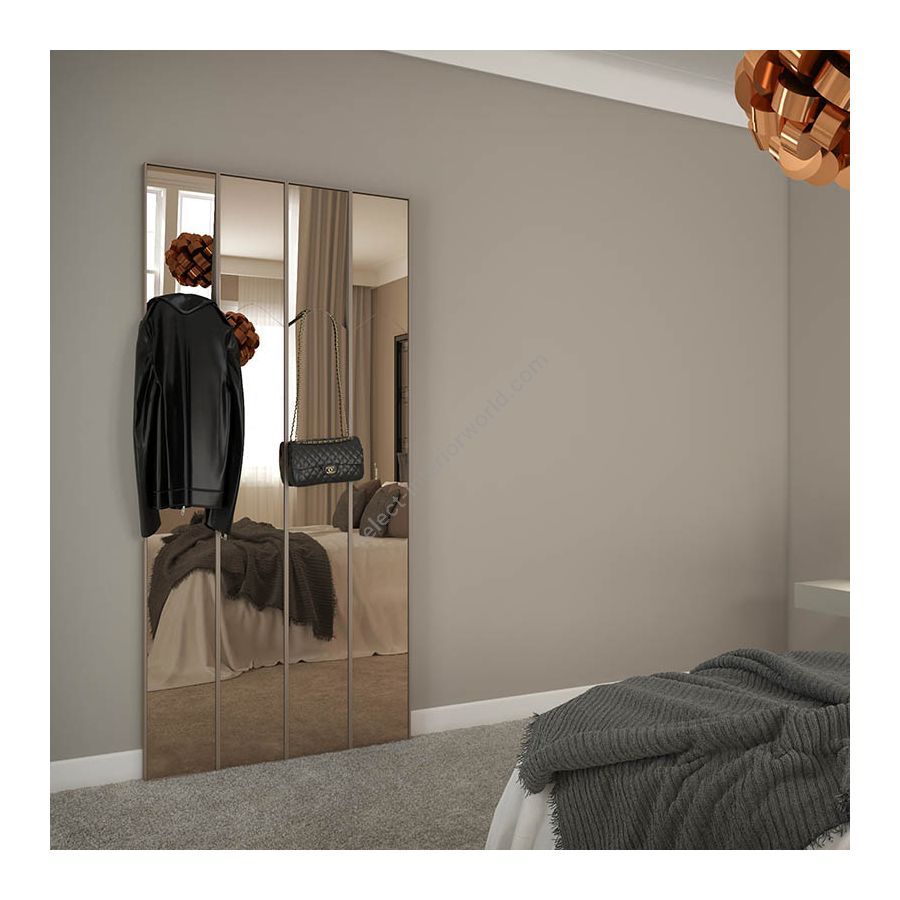 Modular mirror / Coat hanger / Pearly bronze lacquered aluminium finish / Bronze mirror