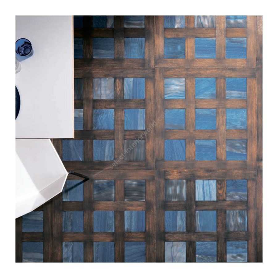 Wood Finish: Oak Grey; Marble Finish: Light Blue