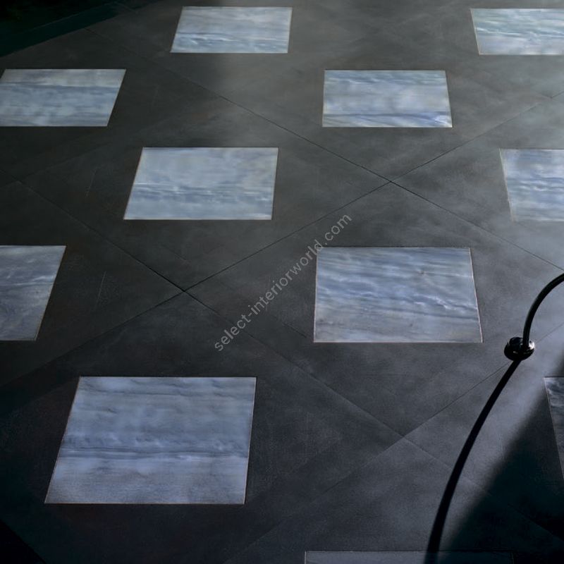 Wood Finish: Walnut Grey; Marble Finish: Light Blue