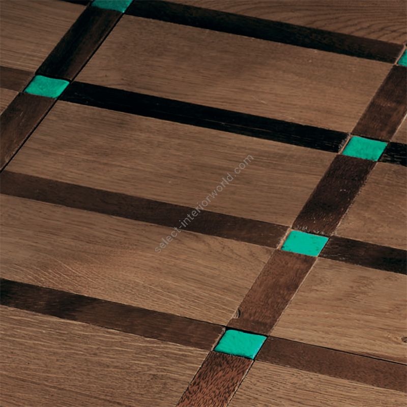 Wood Finish: Oak Light; Mosaic Finish: Emerald