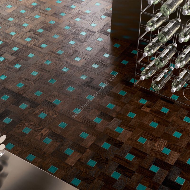 Wood Finish: Oak Dark; Mosaic Finish: Turqoise