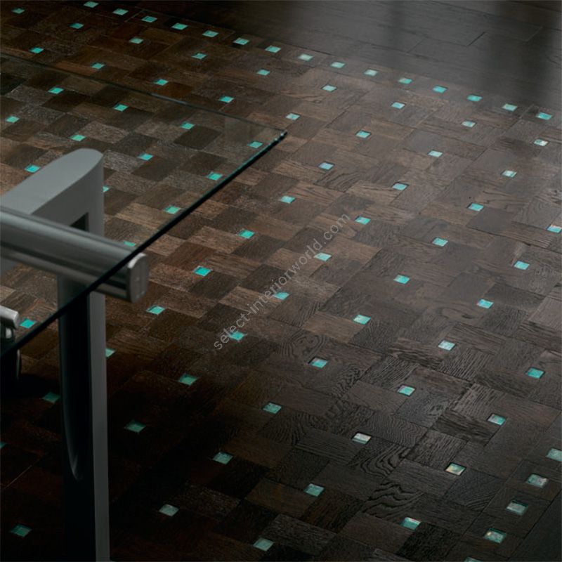 Wood Finish: Oak Black; Mosaic Finish: Turquoise