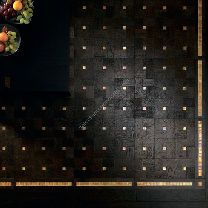 Wood Finish: Oak Black; Mosaic Finish: Yellow