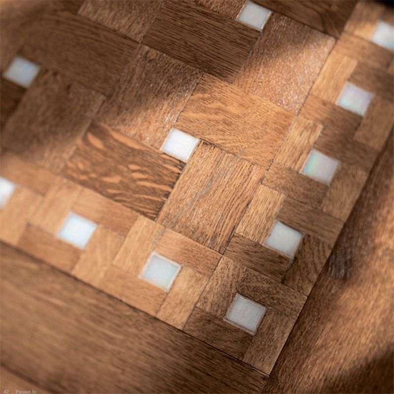 Wood Finish: Oak Light; Mosaic Finish: White