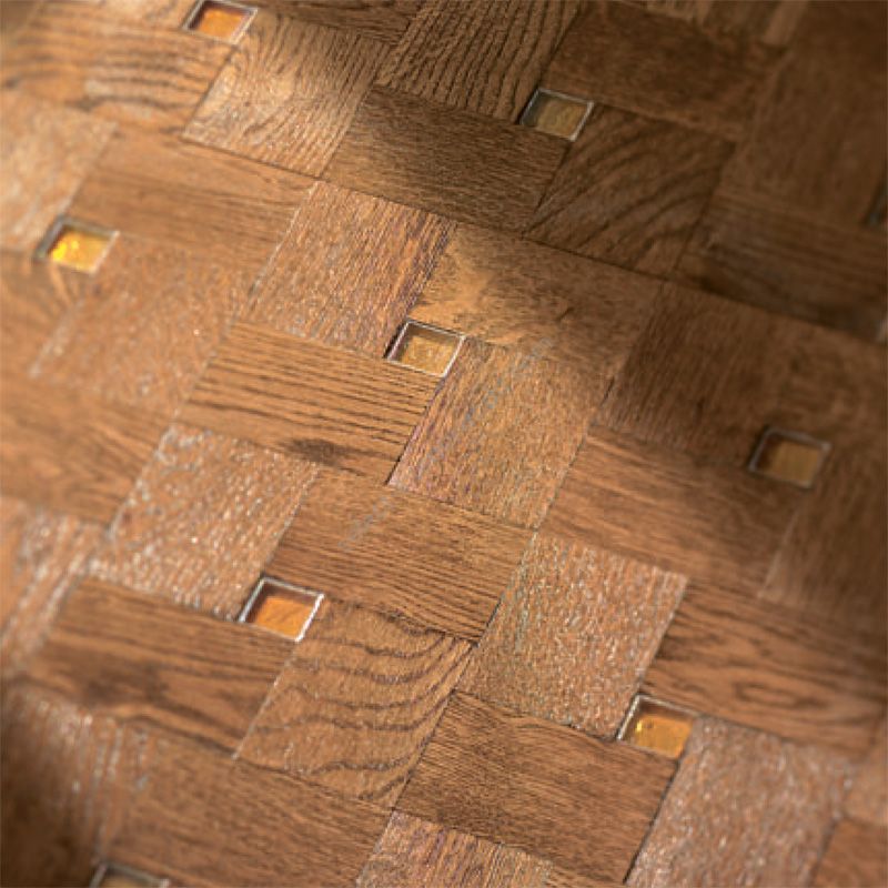 Wood Finish: Oak Light; Mosaic Finish: Yellow