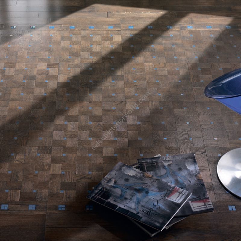 Wood Finish: Oak Grey; Mosaic Finish: Celeste