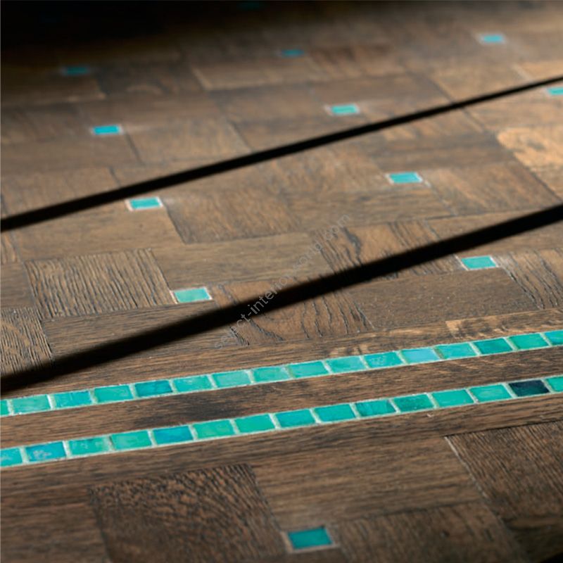 Wood Finish: Oak Grey; Mosaic Finish: Turquoise