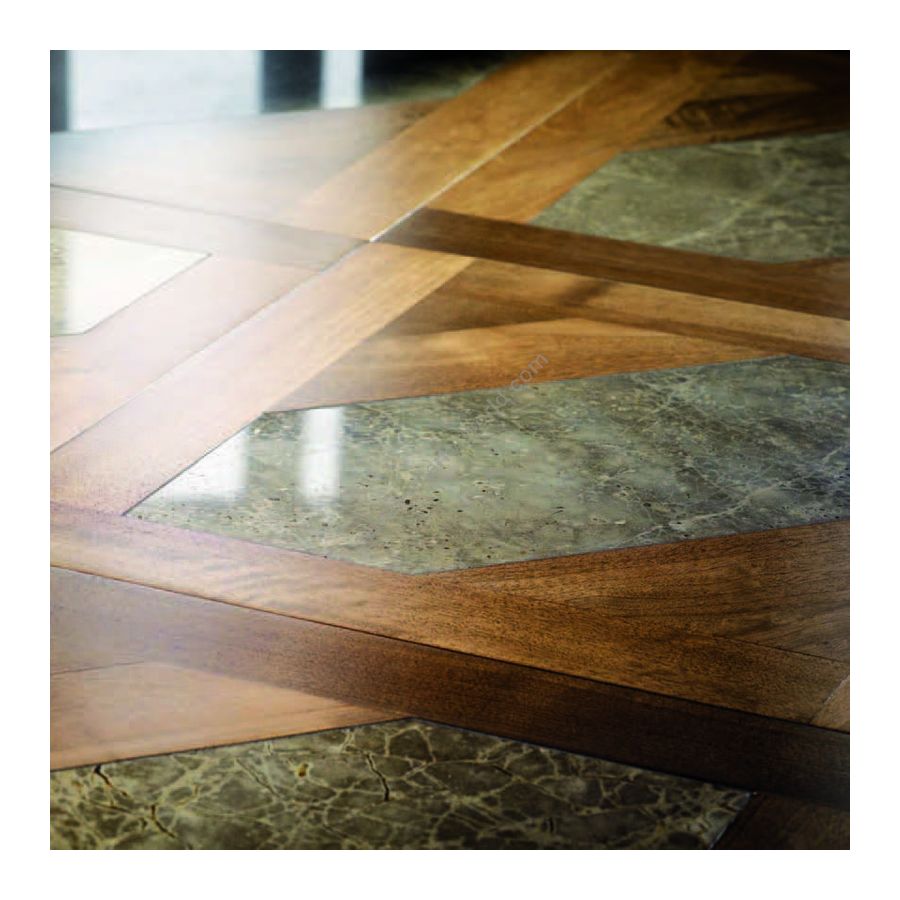 Wood Finish: Walnut; Marble Finish: Grey