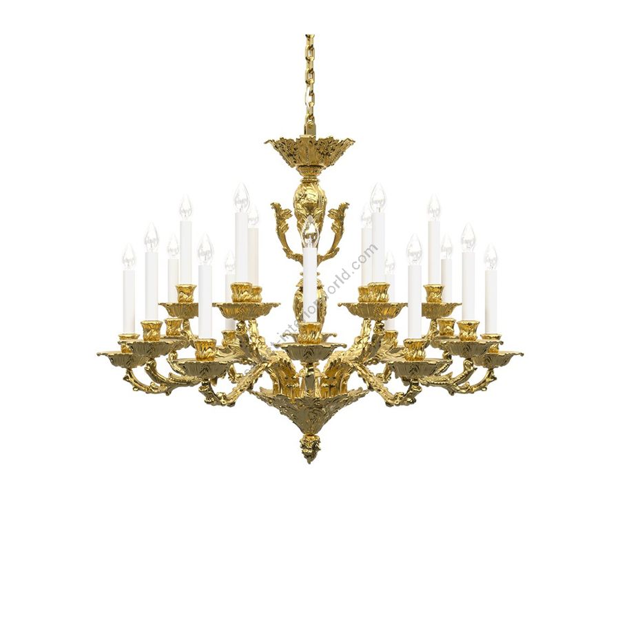 Polished Brass Finish / Without Lamp Shades / 18 lights (cm.: H 78 x W 98 / inch.: H 30.7" x W 38.6")