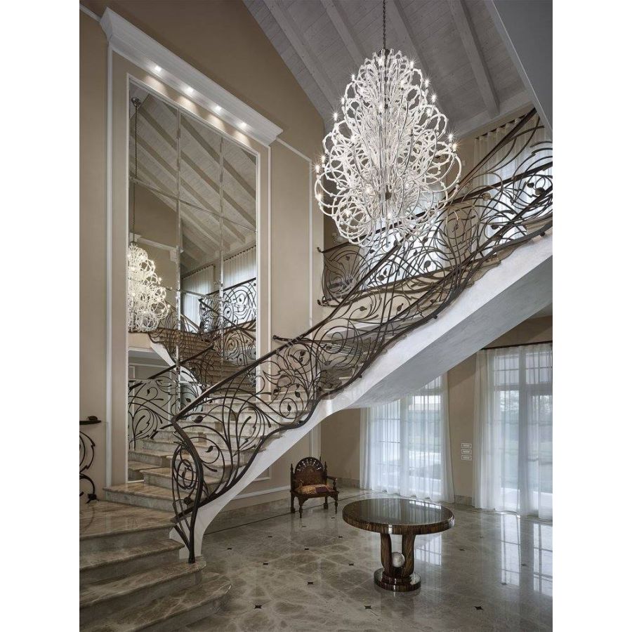 Venus chandelier from designer Rone Plesl decorates the main hall of the hotel-luxury Triton in Italy