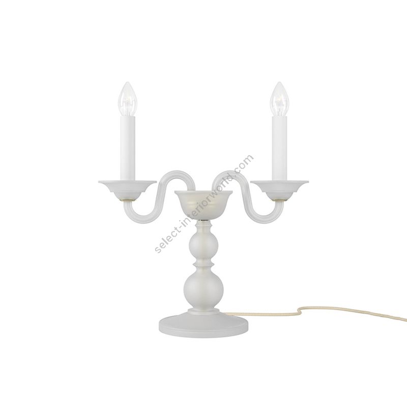 Luxurious and Elegant Table Lamp, Two Candles / Crystal Frosted glass colour