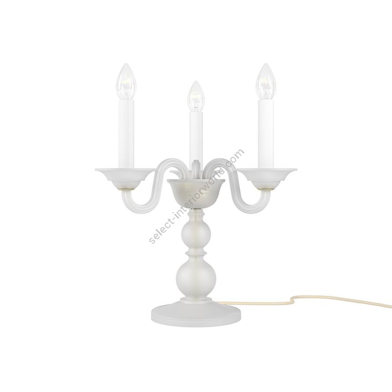 Luxurious and Elegant Table Lamp, Three Candles / Crystal Frosted glass colour