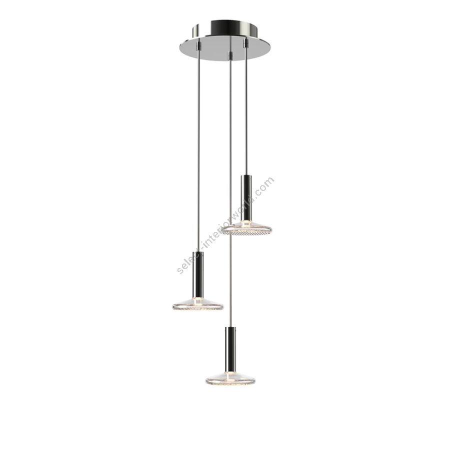 Cluster Pendant, 3 Lights / Polished Stainless Steel finish