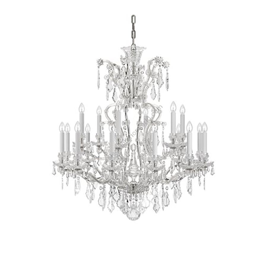 Elite Crystal Chandelier / 18 lamp / Historic Design / Polished Nickel finish
