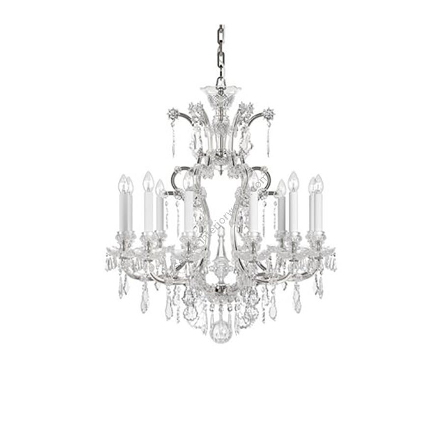 Elite Crystal Chandelier / 12 lamp / Historic Design / Polished Nickel finish