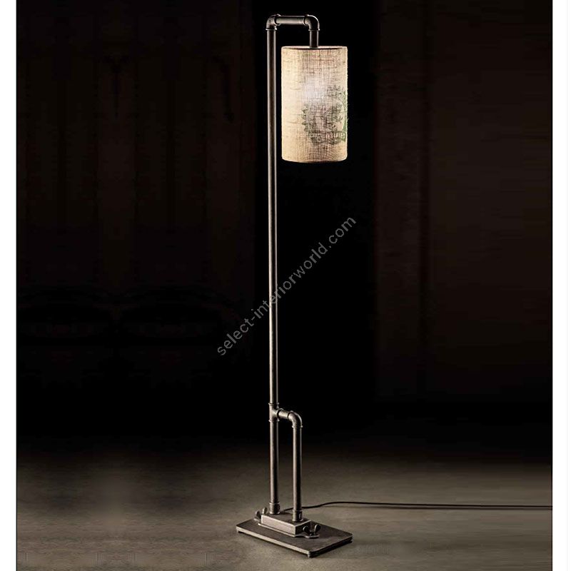 Floor lamp, made of hard steel and fabric, Iron nature finish