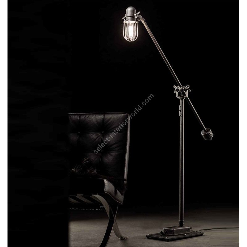Floor lamp, tall lamp, consists of two elements, Iron nature finish