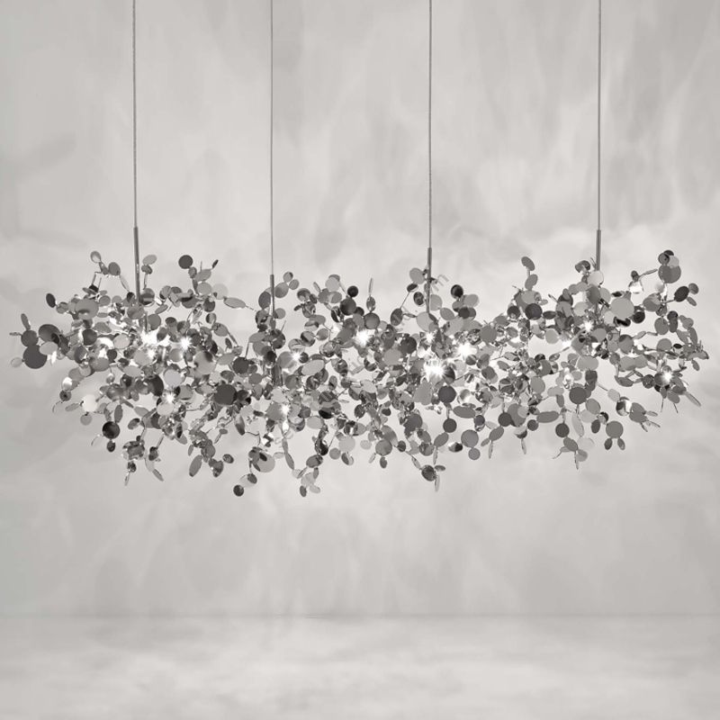 Suspension lamp / Stainless Steel finish / cm.: 190 x 125 x 40 / inch.: 74.8" x 49.2" x 15.7"