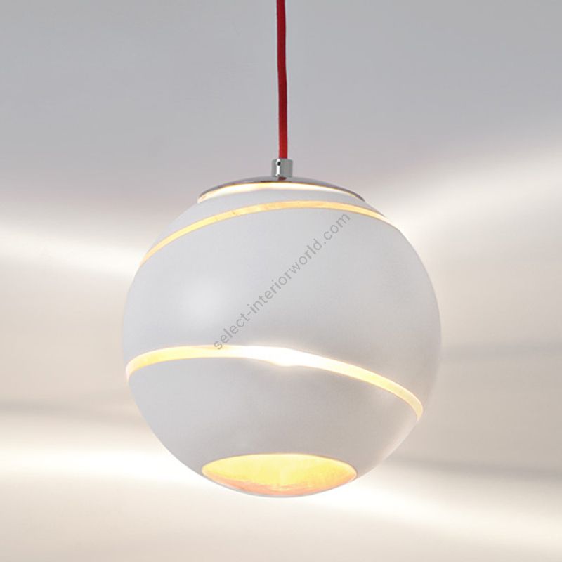 Suspension lamp / White - Gold glass colour