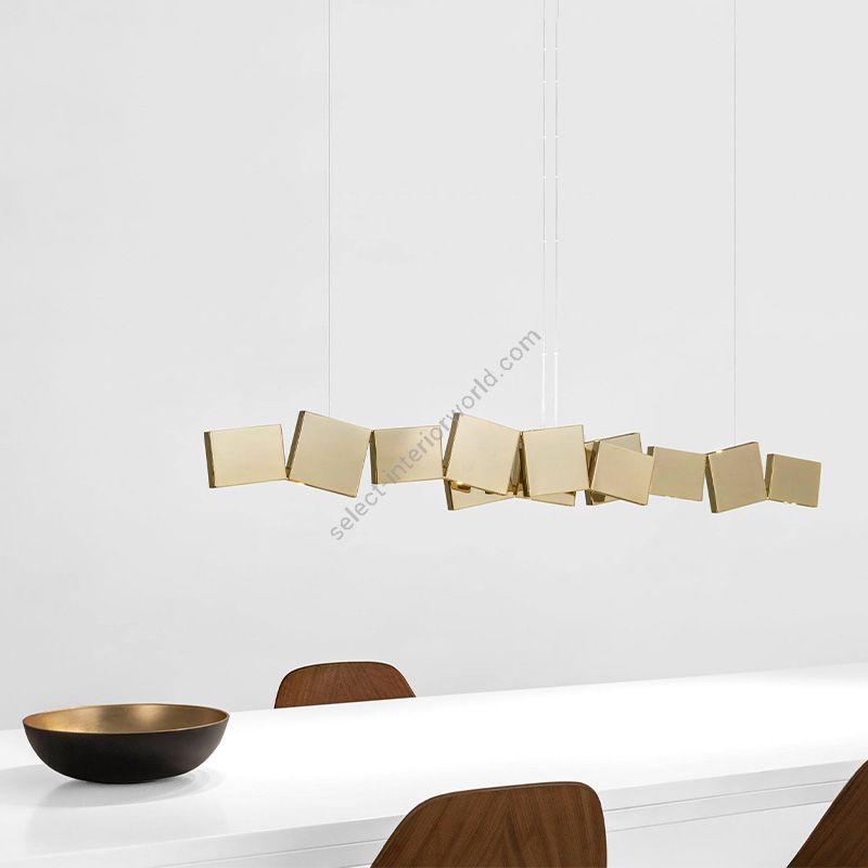 Suspension lamp / Finish: Gold plated