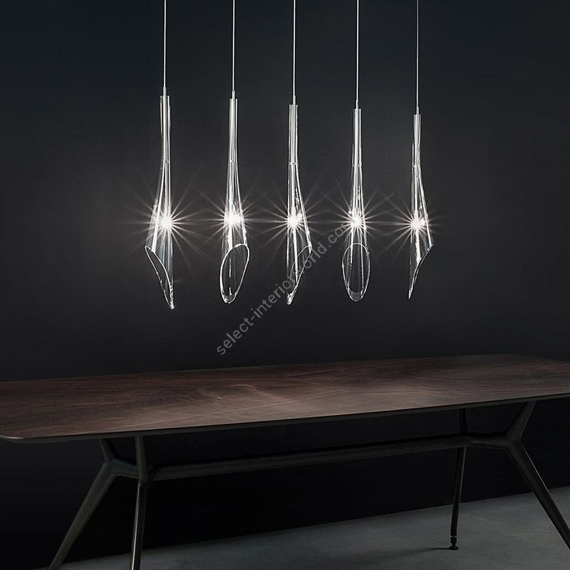 5 lights (cm.: 190 (H1/72+H2/118) x 110 x 17 / inch.: 74.80" (H1/28.35"+H2/46.46") x 43.31" x 6.69")