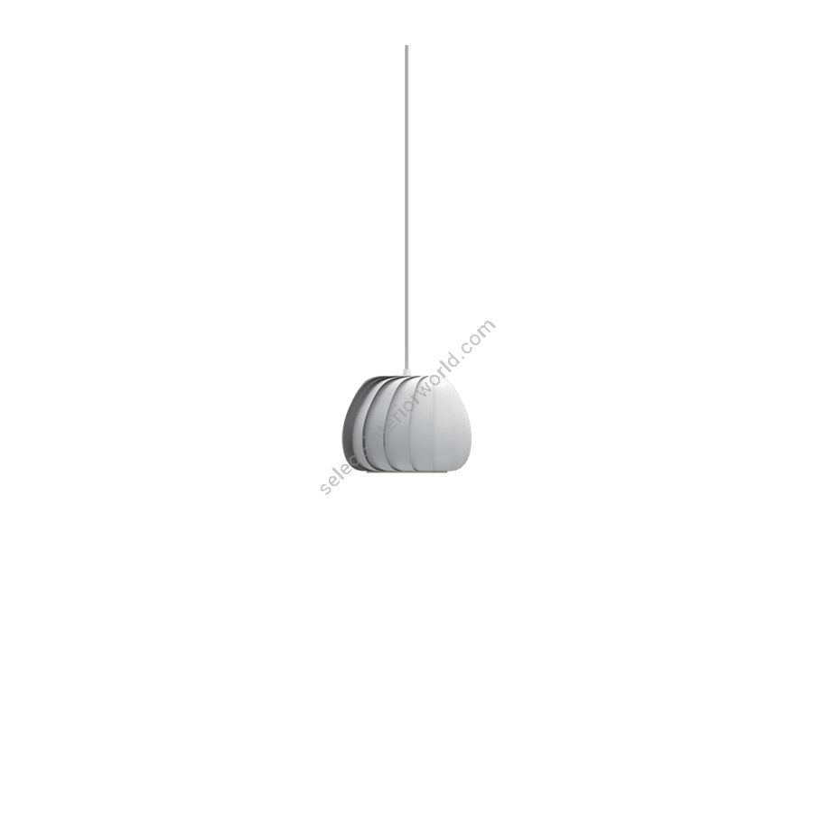 Pendant lamp / White finish / Coated paper material / cm.: (H1) 19 x D 22 / inch.: (H1) 7.48" x D 8.66"