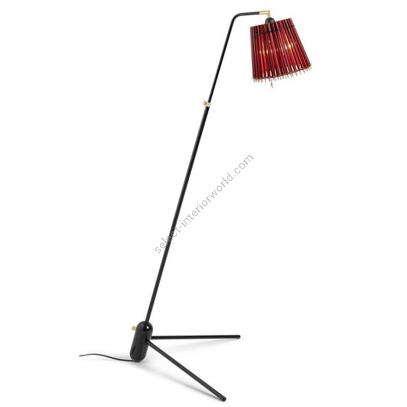 Red colour lampshade / Black stand