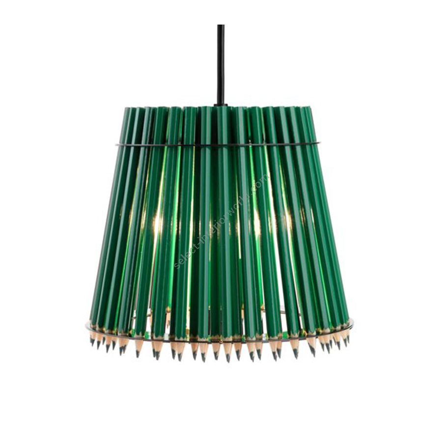 Green colour lampshade / Black cables