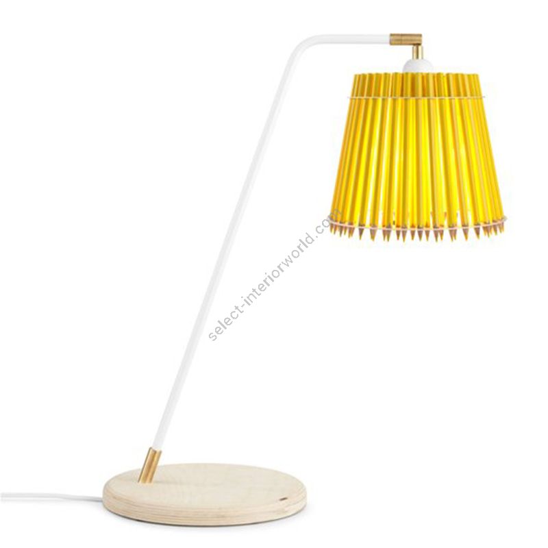 Yellow colour lampshade / White stand